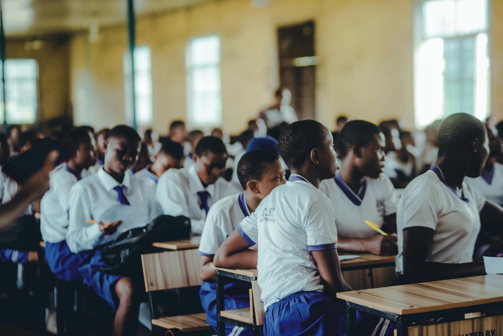 Students learning in a classroom
