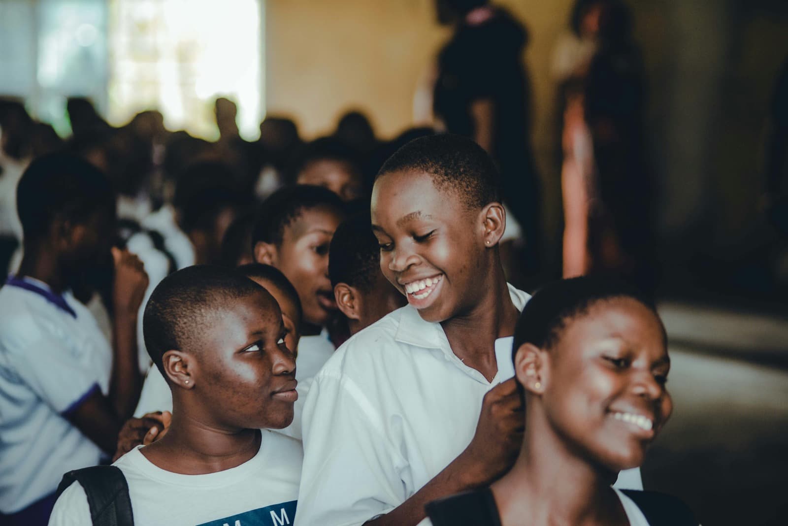 Happy students at school